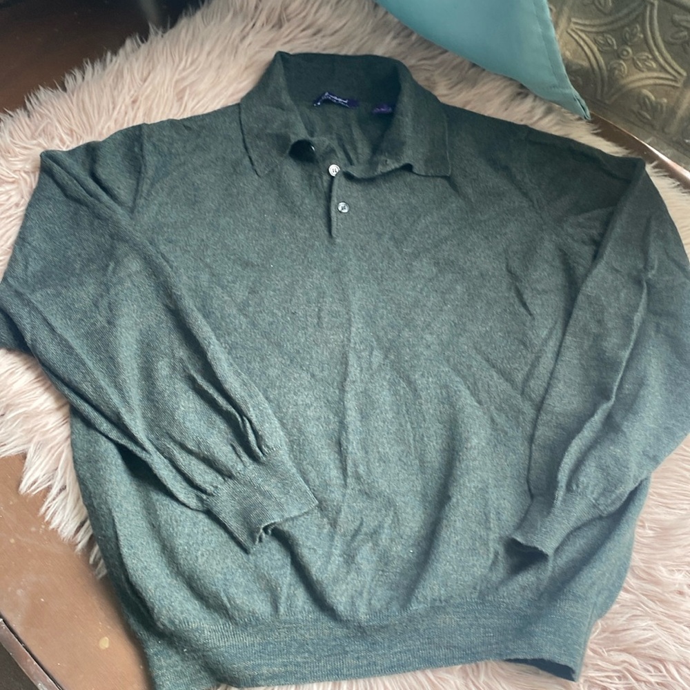 J Ashford green extra fine wool sweater